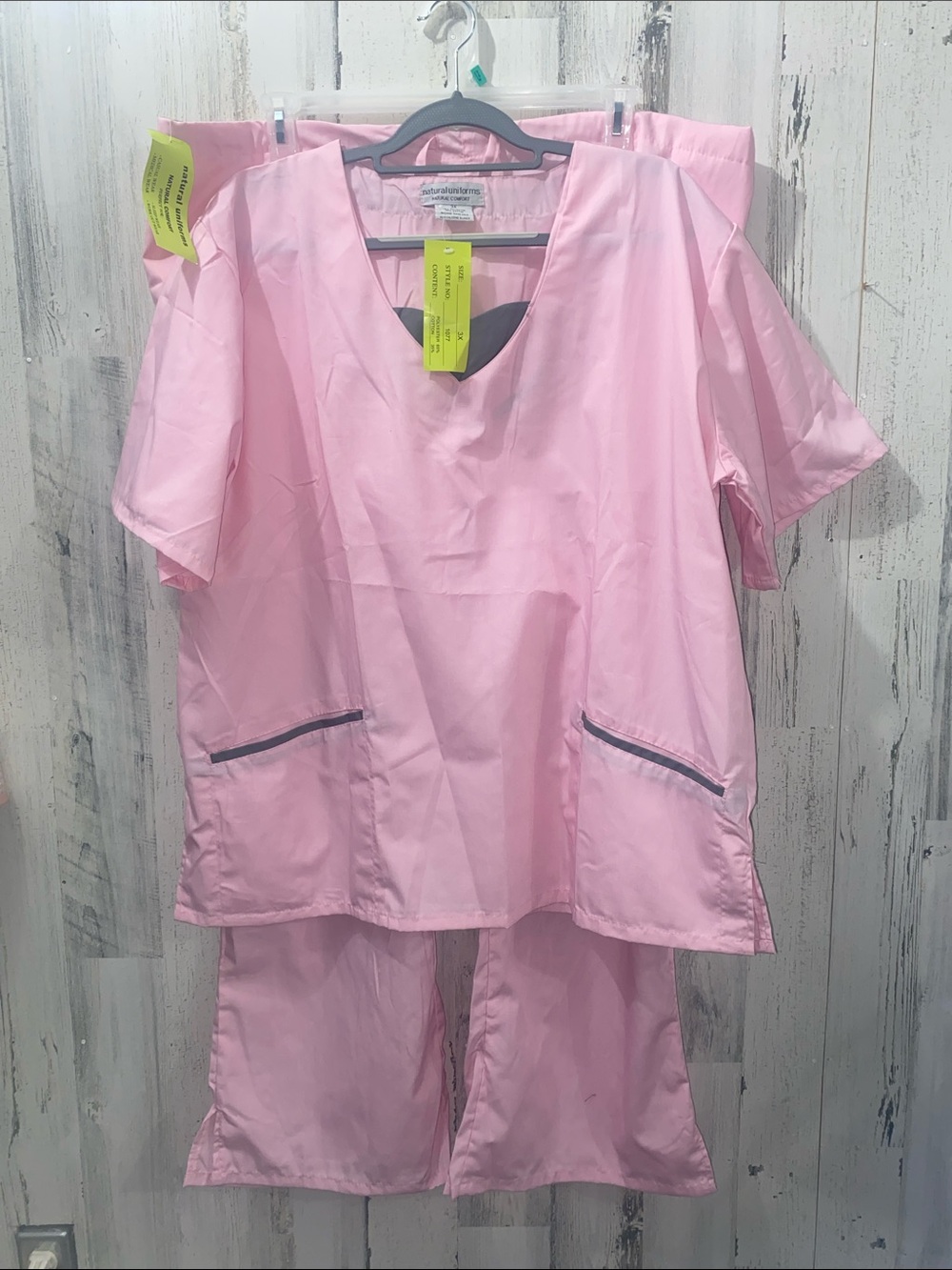 0618 Women's Natural Uniforms Pink Scrub Set